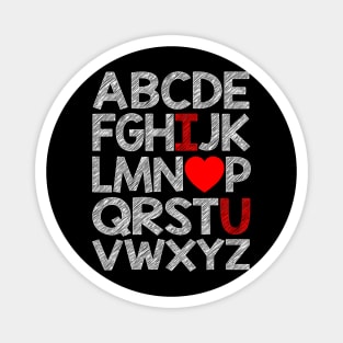 Alphabet ABC I Love You Valentines Day Heart Girls Boys Magnet